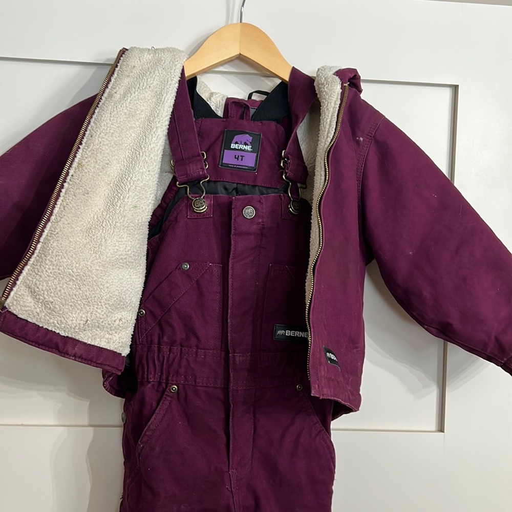 4t Berne overall coat set - color purple
